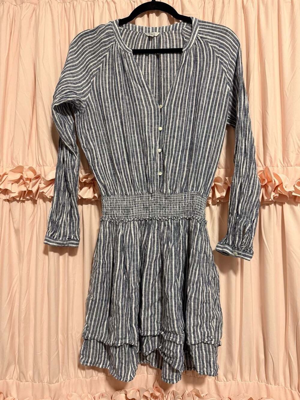 Rails Jasmine Striped Linen Blend Mini Dress Tibet Stripe Small